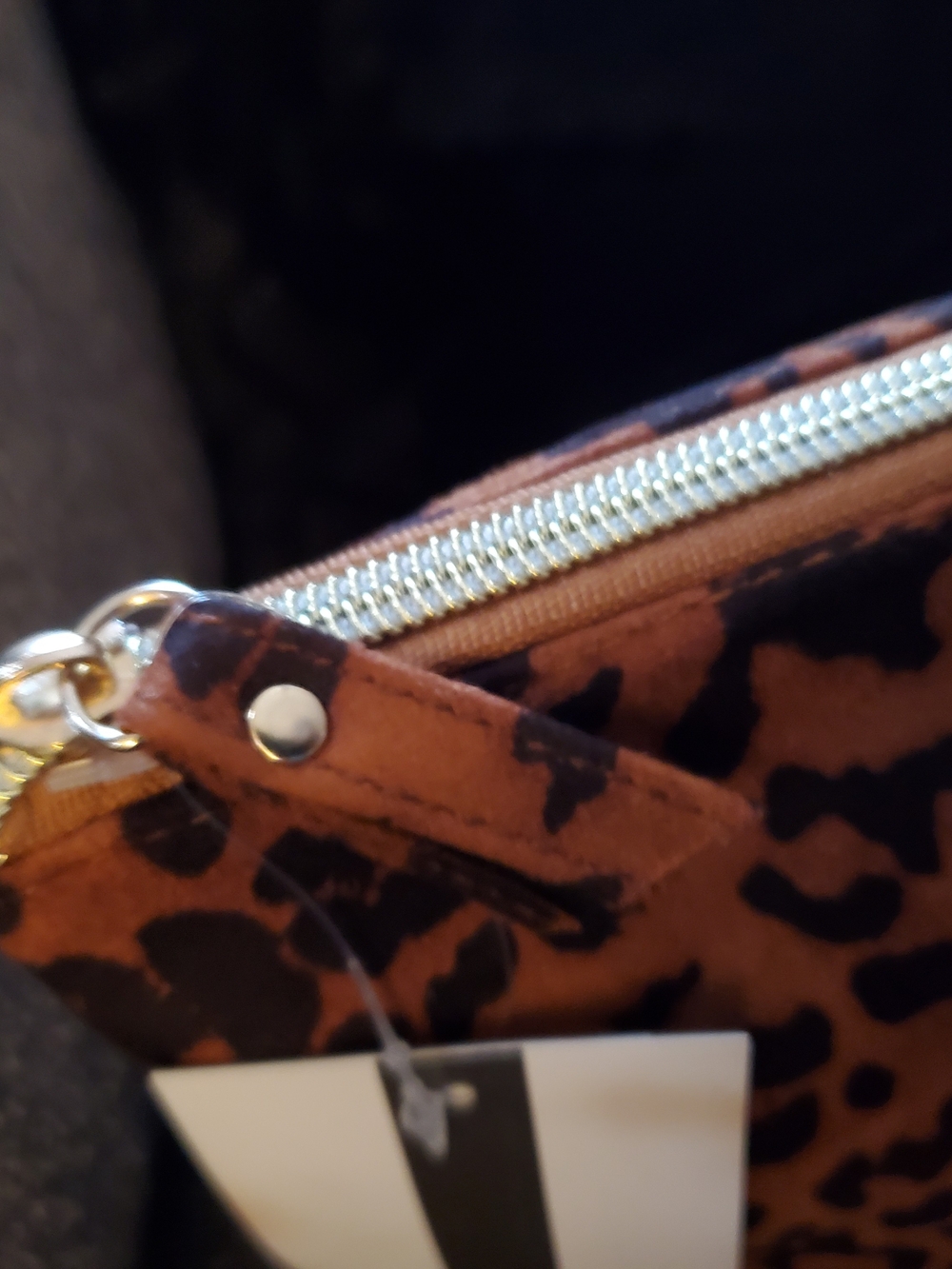 Nine West Leopard Print Zip Pouch - Brown & Black - Picture 6 of 6